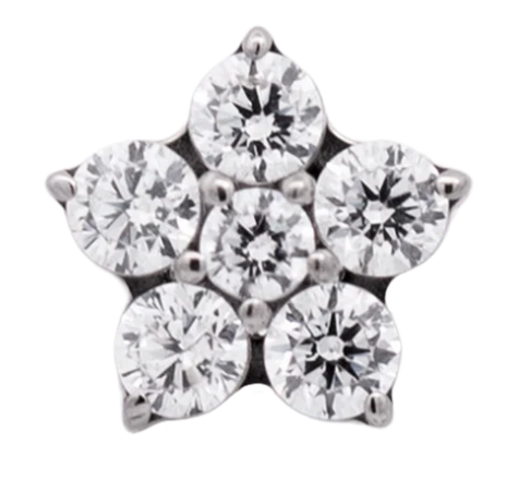 Junipurr Jewelry Titanium Flower Gem (5 petals)