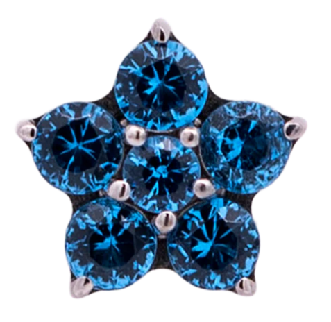 Junipurr Jewelry Titanium Flower Gem (5 petals)