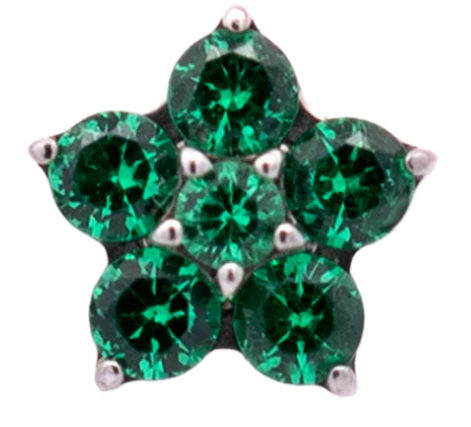 Junipurr Jewelry Titanium Flower Gem (5 petals)