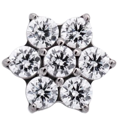 Junipurr Jewelry Titanium Flower Gem (6 petals)