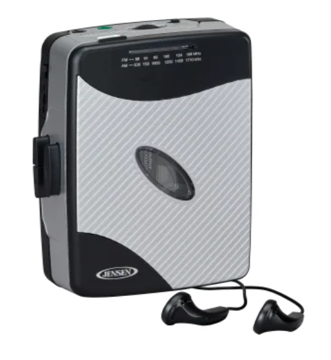 JENSEN® Baladeur Cassette Stéréo Portable avec Radio AM/FM et Écouteurs – SCR-75