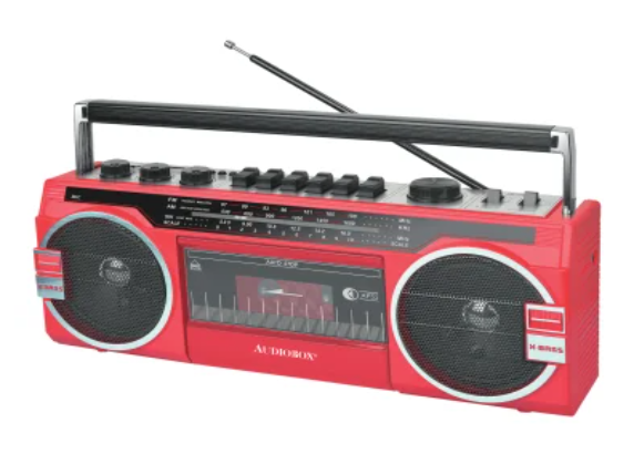 Audiobox® RXC-25BT – Boom Box Portable 10 W avec Lecteur/Enregistreur de Cassette, Radio 3 bandes, Bluetooth® et haut-parleurs