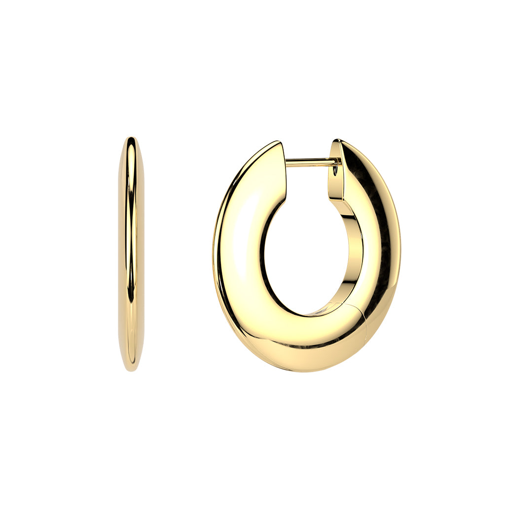 Pair of Titanium Hinged Hoop Wide Round Earrings