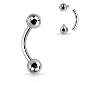 Titanium Internally Threaded Curved Barbell