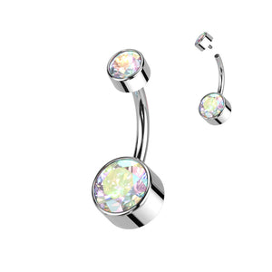 Double Round Swarovski Crystal Bezel Set