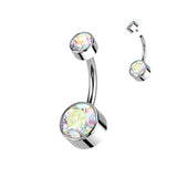 Double Round Swarovski Crystal Bezel Set