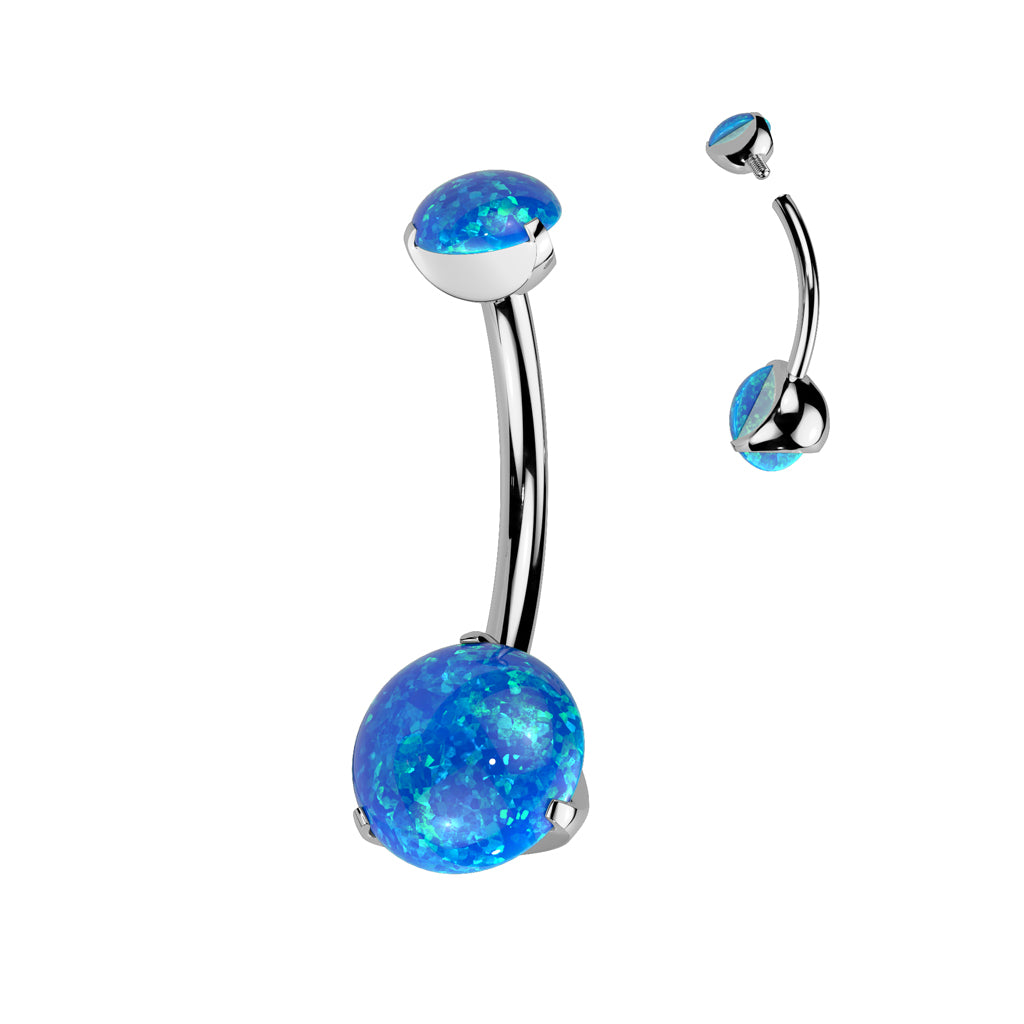 Top Prong Set Double Round Opal