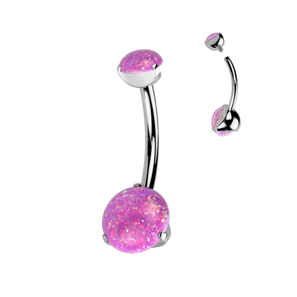 Top Prong Set Double Round Opal