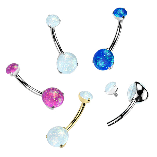 Top Prong Set Double Round Opal