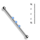 3-Internal Thread Round Opal Center 316L Surgical Steel Internal thread Industrial Barbells