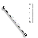 3-Internal Thread Round Opal Center 316L Surgical Steel Internal thread Industrial Barbells
