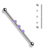 3-Internal Thread Round Opal Center 316L Surgical Steel Internal thread Industrial Barbells