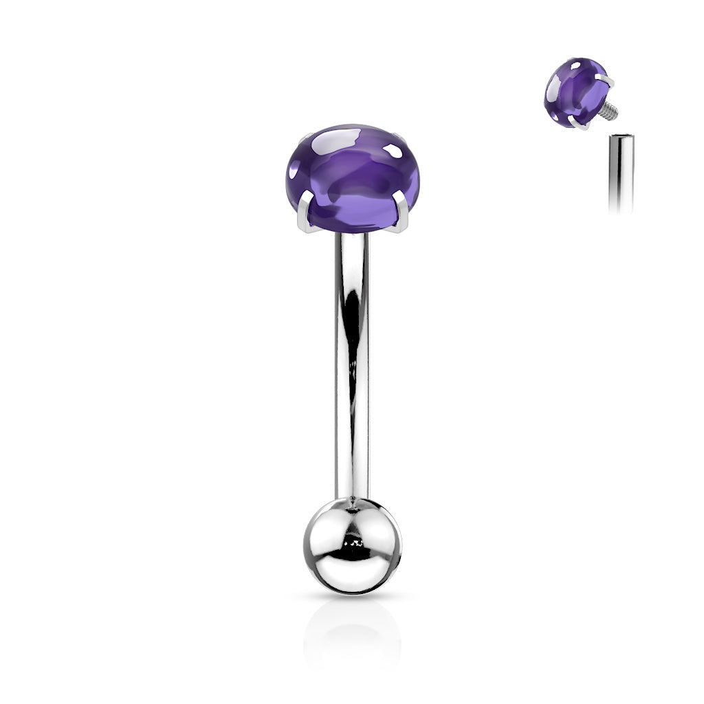 Prong Set Zircon Cabochon Stone