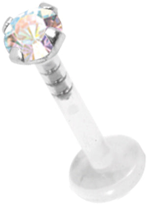 3mm Prong Set Labret with Swarovski attachment
