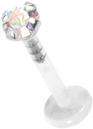 4mm Prong Set Labret with Swarovski attachment