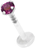 3mm Prong Set Labret with Swarovski attachment