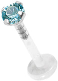 3mm Prong Set Labret with Swarovski attachment