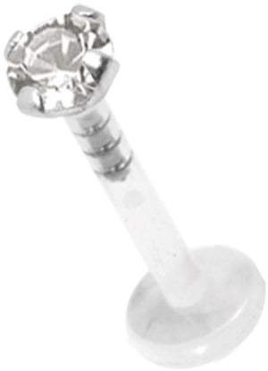 4mm Prong Set Labret with Swarovski attachment