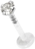 3mm Prong Set Labret with Swarovski attachment