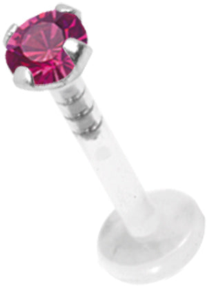 2.5mm Prong Set Labret with Swarovski attachment