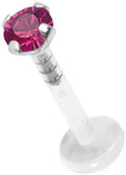 3mm Prong Set Labret with Swarovski attachment