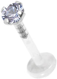 3mm Prong Set Labret with Swarovski attachment