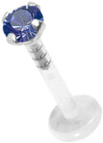 3mm Prong Set Labret with Swarovski attachment
