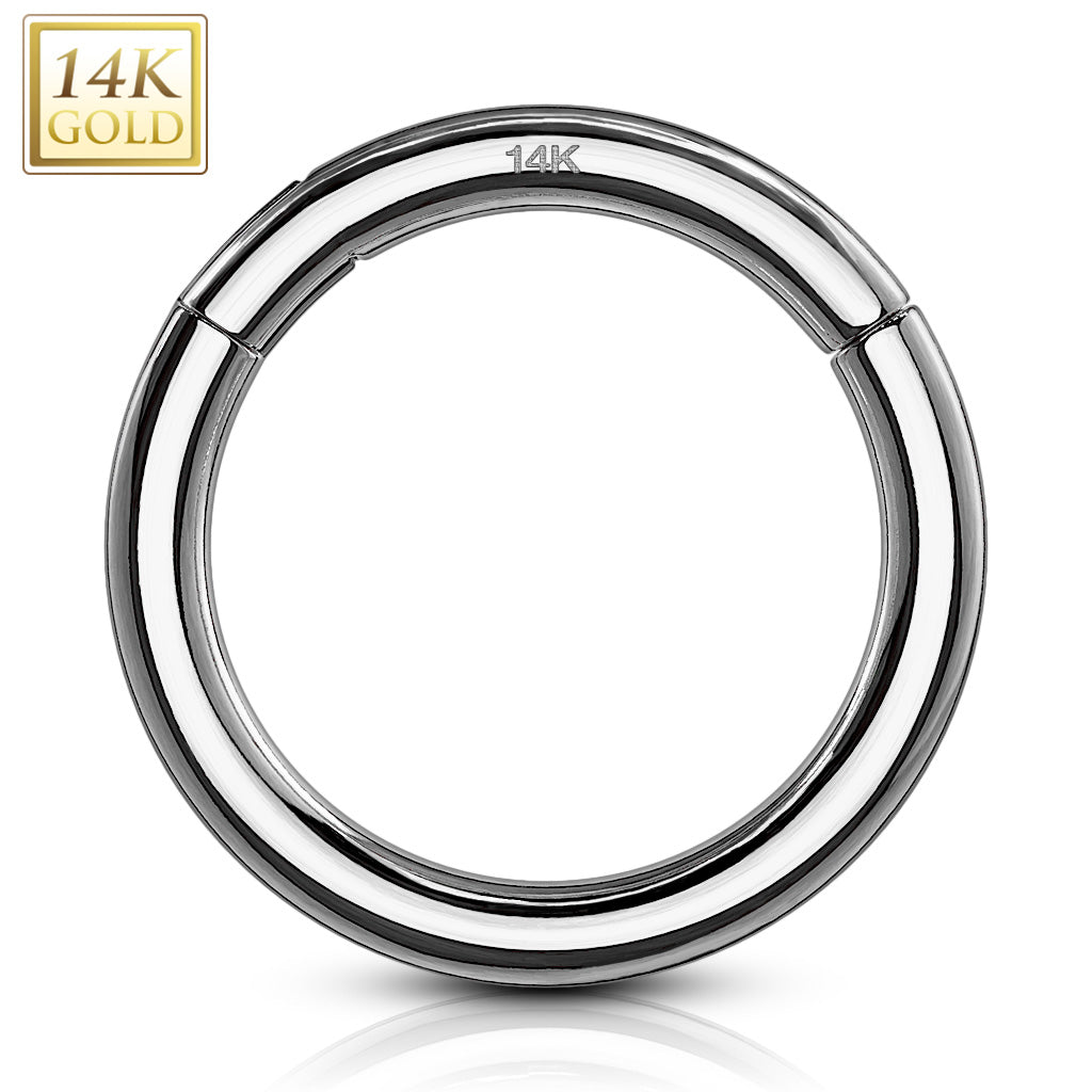 14 Karat Solid White Gold Hinged Segment Rings
