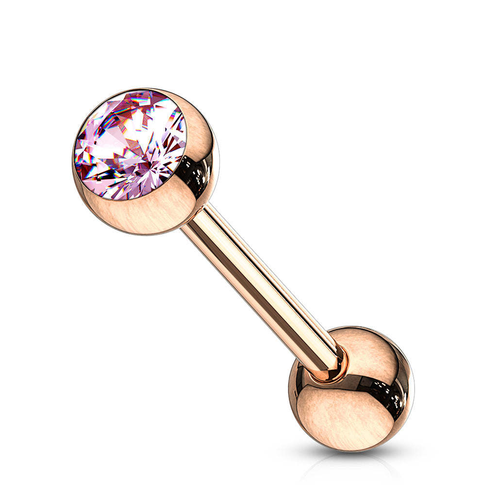 Rose Gold IP Tongue Barbell