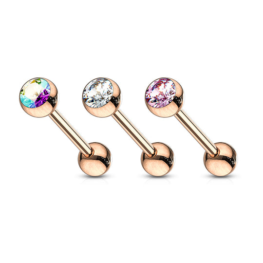 Rose Gold IP Tongue Barbell