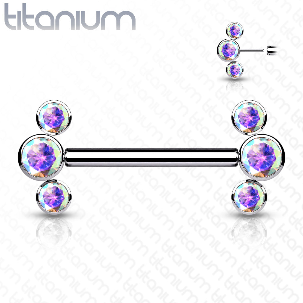Implant Grade Titanium Threadless Push in Nipple Barbell
