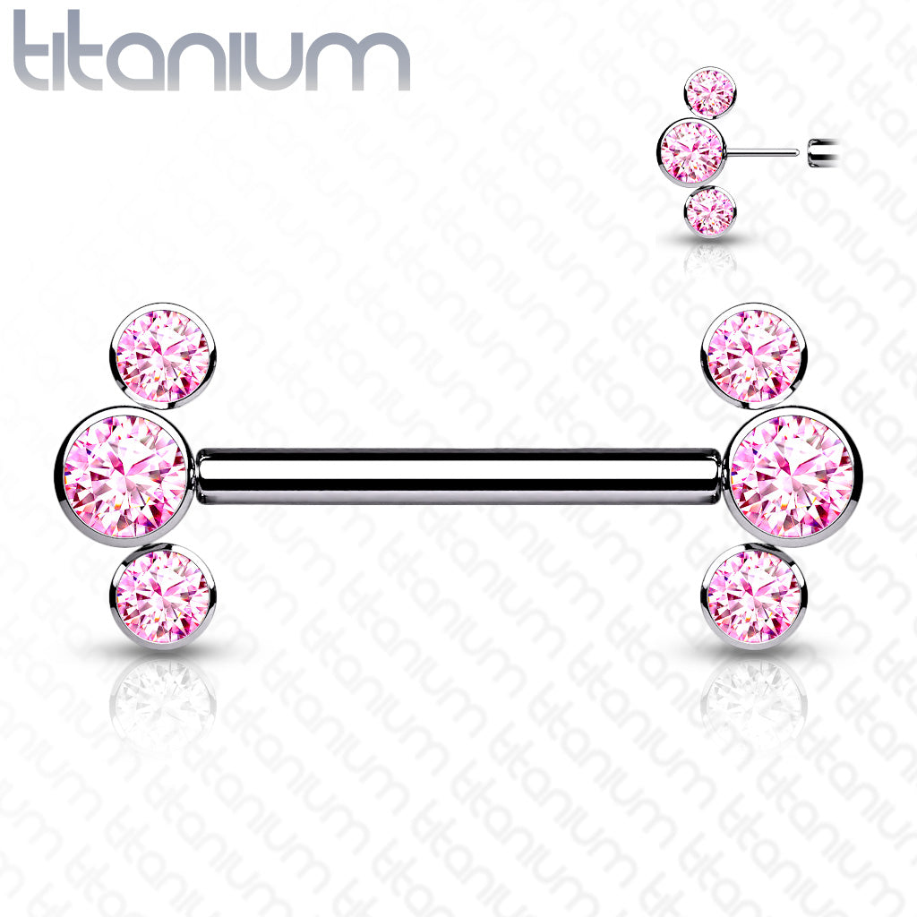 Implant Grade Titanium Threadless Push in Nipple Barbell