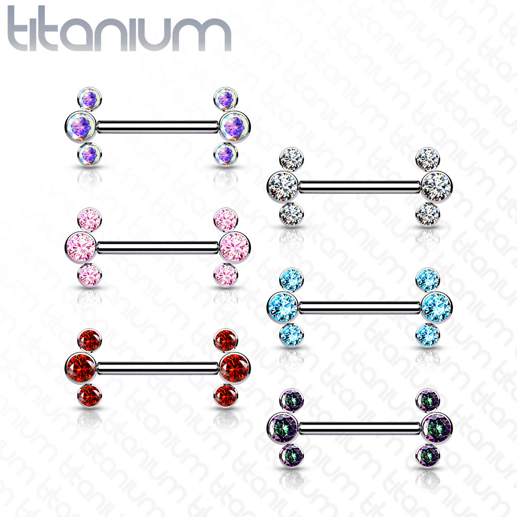 Implant Grade Titanium Threadless Push in Nipple Barbell