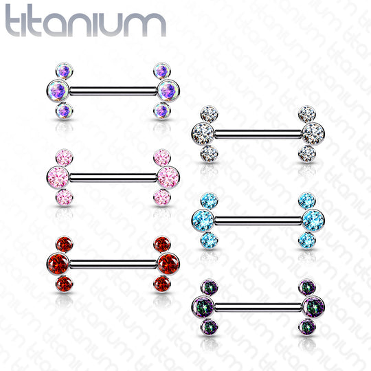 Implant Grade Titanium Threadless Push in Nipple Barbell