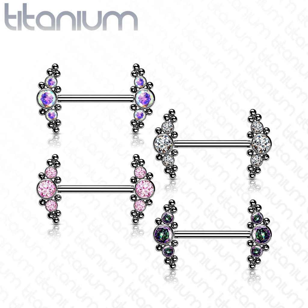 Implant Grade Titanium Threadless Push In Nipple Barbell