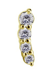 18k gold internal threadless attachment w. premium zirconia