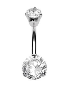 Banane de nombril avec zircon rond