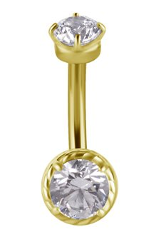 Banane de rook interne plaquée or 24k avec zircon premium
