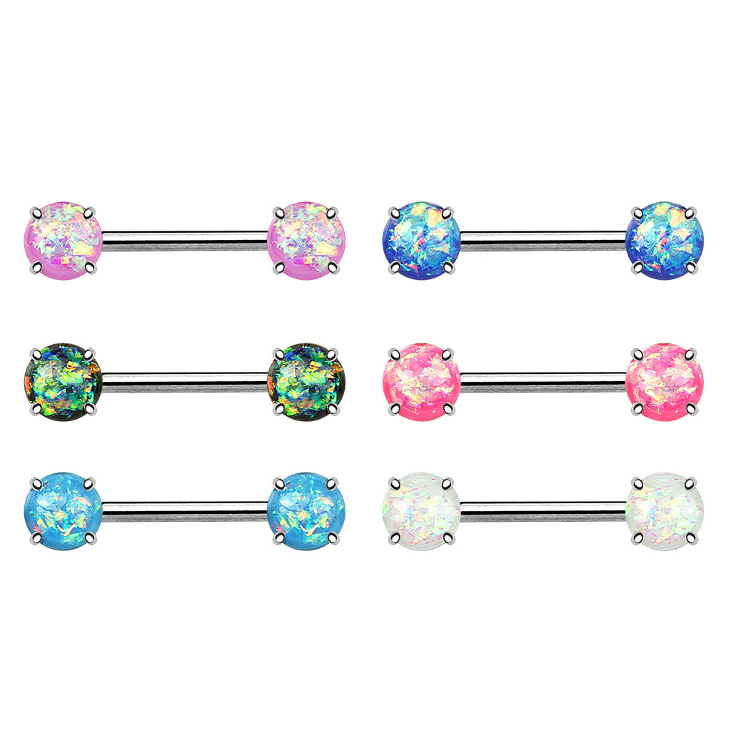 Opal Glitter Front Facing Prong Set