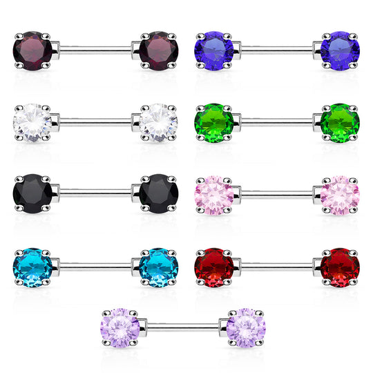 Round CZ Prong Set Ends