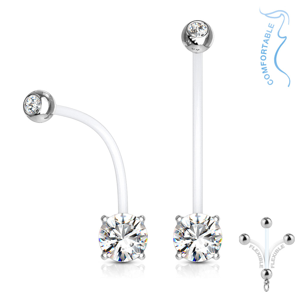 Double Jeweled Prong Set Pregnancy