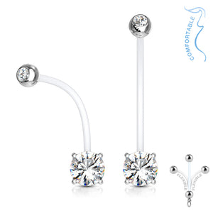 Double Jeweled Prong Set Pregnancy