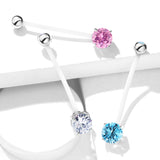 Double Jeweled Prong Set Pregnancy