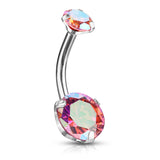 Round AB Zircon Prong Set Internally Threaded Top