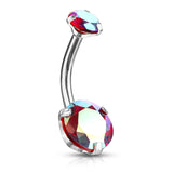 Round AB Zircon Prong Set Internally Threaded Top