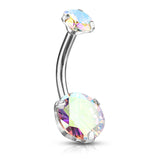 Round AB Zircon Prong Set Internally Threaded Top