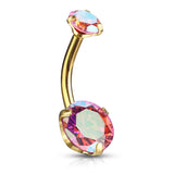 Round AB Zircon Prong Set Internally Threaded Top