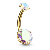 Round AB Zircon Prong Set Internally Threaded Top