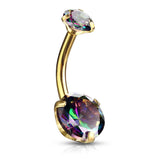 Round AB Zircon Prong Set Internally Threaded Top