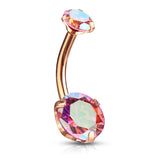 Round AB Zircon Prong Set Internally Threaded Top